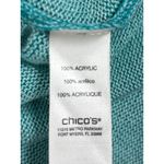 Chico's  Teal Aqua Blue 3/4 Sleeve V-Neck Lightweight Pullover Sweater 3 XL 16 Photo 5