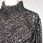 Steve Madden  Black White Marled Mock Neck Knit Sweater Large Photo 8