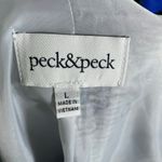 Peck & Peck  Open Front Blazer Jacket L Gray Paisley‎ Floral Button Career Boho Photo 8