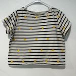 Madewell Embroidered Sun Setlist Boxy Top Striped Women’s Cropped crop shirt siz Photo 0