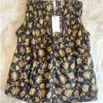 Mango  womens tank top Size 2 yellow floral sleeveless Photo 0