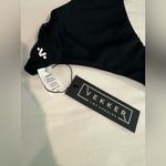 NEW with Tags Vekker LA Black Pole Swim Bikini Tie Square Neck Top and Bottoms Photo 2