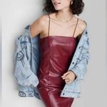 Wild Fable Red faux leather mini dress size XS bodycon sleeveless maroon zipper Photo 0