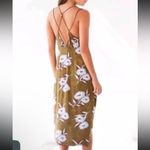 Urban Outfitters Silence + Noise Gemini Khaki Crepe Midi Dress Photo 2