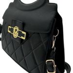 Valentino Orlandi Satchel Crossbody Bag Black Quilted Top Handle New With Tags Photo 3