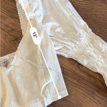 Urban Outfitters  white ribbed ruffle sleeve white cropped blouse Photo 3