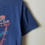 80s Distressed Vintage On Vacation T Shirt Blue Medium M USA Travel Leisure Logo Photo 6