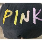 Victoria's Secret Victoria’s Secret Pink Gray Sweatpants Elastic Waist Glitter Graffiti Logo, M Photo 3