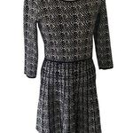 Just… Taylor Black White Jacquard Dotted Knit Fit & Flare A Photo 0