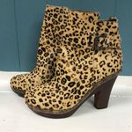 Dr. Scholl’s leopard print pony hair women’s size 6.5 wood‎ heel Tan Photo 0