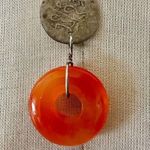 Turkish RARE Empire SILVER COIN carnelian pendant necklace Orange Photo 0