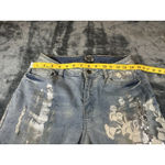 AZI Embroidered Beaded Boot Cut Blue Jeans Size 8 Photo 5