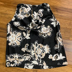 Elie Tahari Elie Tahari Floral Print Top Sleeveless Blouse Cowl Neck Black Beige Size XS Photo 0