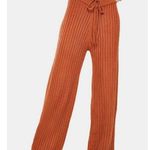 SNDYS Revolve Orange High Waist Ribbed Knit Flare Pants Hendrix Size M Photo 7
