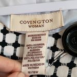 Covington  Woman Black/White Lined Jacket Coat Top Size 16/18W Cotton Plus Photo 2