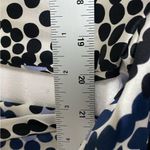 St. John  Shirt Women Size 6 Gray Polka Dot Bow Tie Front Silk Spandex Blend Photo 8