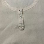 &Merci Cream Puff Sleeve Top M‎ Henley Rib Knit Stretch Romantic Cottagecore Size M Photo 2