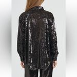 WAYF Black sequin button down Photo 1