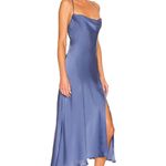 ASTR Gaia Slip Midi Dress Slate Denim Blue Sz Small Revolve Photo 1