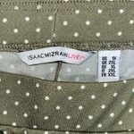 Isaac Mizrahi Live! 1X Green & White Polka Dot Pebble Knit Wide Leg Crop Pants Photo 2