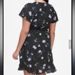 Banana Republic  women’s size 14 black floral ruffle wrap dress ties at waist nwt Photo 12