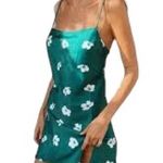 Princess Polly Ultra Mini Dress Floral Print Size 2 Green White Fall Collars Photo 0