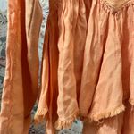 Free People Gold Dust Pullover Oversized Fringe Sweater Orange XS Terry Boho Photo 5