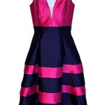 Mac Duggal  Pink And Navy Blue Asymmetrical Dress Size 4 Homecoming HOCO Photo 0