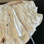 Free People Market Embroidered White V-Neck Tee Top Boho Flowy Medium Photo 12