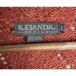 Icelandic Design Linen Cardigan Size Large Zip Up Open Knit Salmon Pink 1998 Photo 7