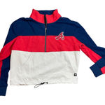 Atlanta Braves The Wild Collective Pullover Women's Size M Red/Navy Color Block Red Size M Photo 0