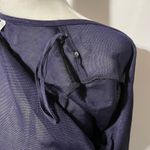 & Other Stories & Other Stories Sheer Metallic Long Sleeve Midi Wrap Dress Navy Blue Size 2 Photo 15