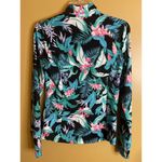 Tommy Bahama  Women's Teal & Black Tropical Print Quarter Zip Top Size Small Photo 5