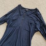 Topshop Off Black Slouchy Front Zip T-Shirt Dress Short Sleeve Size 4 Grey EUC Photo 4