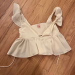 Urban Outfitters  cream ruffle crop top m Photo 0