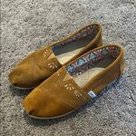 Toms embroidered tan suede slip on loafers Photo 2