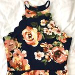Fifty Street New Scalloped Floral Dress Halter Sleeveless Skater Mini Navy Multi Photo 10