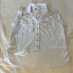 XOXO White Sleeveless Button Down Shirt with Cut Out Photo 0