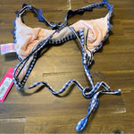 Xhilaration Xhiliration Plaid Gingham Preppy Bikini Top Scalloped Blue Small Photo 3