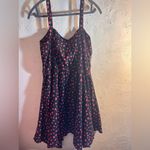 Bar III  Black Dress with Red Cherries Pattern summer mini lined beach resortwear Photo 4