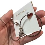 Tory Burch Rope Silver Logo Hoops Photo 1