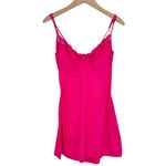 Kat the Label Sienna Slip in Hot Pink size XL Satin NWT Underwire Cups Lace Photo 1