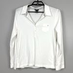 American Eagle Vintage Y2K XL Outfitters Long Sleeve White Henley Pocket Women Photo 0