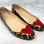 Christian Louboutin  Doracora Heart Leopard Patent Leather Flat Shoes Brown 37 Photo 0