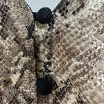 Eva Franco Anthropologie Willow Snake Print Flutter Sleeve Top Size Small Brown Photo 8