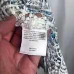 Alfred Dunner White Blue Crochet Long Sleeve Open Front Collared Top Size PS Photo 1