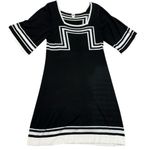 Sangria Black White Geometric Knit Dress Size Large Monochrome Knit Dress EUC Photo 0