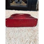 Brahmin Red Black Embossed Snakeskin Embossed Leather Satchel Shoulder Bag Photo 6