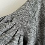 J.Crew  Linen Gray Pleated Statement Sleeve Shirt Top Large Photo 3