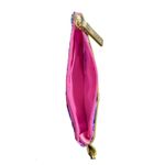 Lilly Pulitzer ‎ Wallet Zip ID Pink Blue Gold Tone Keychain Card Holder Photo 2